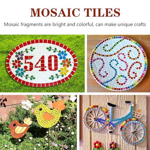 Csdtylh 1000 Pcs Mosaic Tiles, Glass Mosaic Tiles for Crafts Bulk, Stained Mosaic Glass Pieces, Mosaic Supplies for Home Decoration, Art Crafts, DIY Projects, Opaque (Square) - Image 5