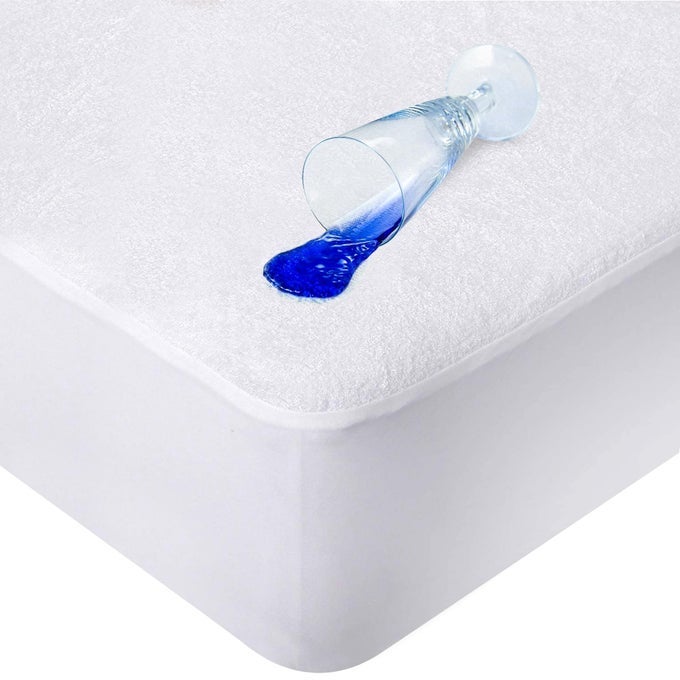 100 WATERPROOF MATTRESS PROTECTOR KING 30CM EXTRA STRETCH SKIRT FITTED TERRY TOWEL BREATHABLE NOISELESS STAIN PROOF HYPOALLERGENIC MACHINE WASH MATTRESS COVER 150 X 190CM
