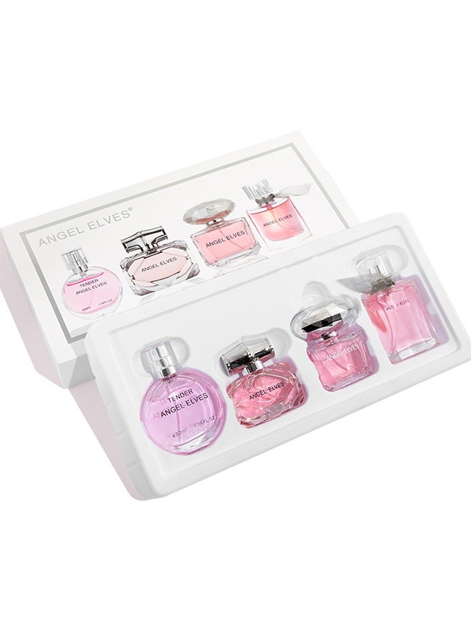 MARK HIM 4-Piece Soft Pink Floral Women Perfume Gift Set, Ideal Gift for Birthday Holiday Anniversary, Elegant Shaped Bottle Long-Lasting Eau de Toilette Collection Kit - Image 1