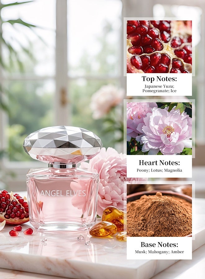 MARK HIM 4-Piece Soft Pink Floral Women Perfume Gift Set, Ideal Gift for Birthday Holiday Anniversary, Elegant Shaped Bottle Long-Lasting Eau de Toilette Collection Kit - Image 5
