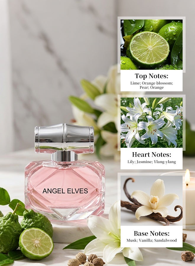 MARK HIM 4-Piece Soft Pink Floral Women Perfume Gift Set, Ideal Gift for Birthday Holiday Anniversary, Elegant Shaped Bottle Long-Lasting Eau de Toilette Collection Kit - Image 4