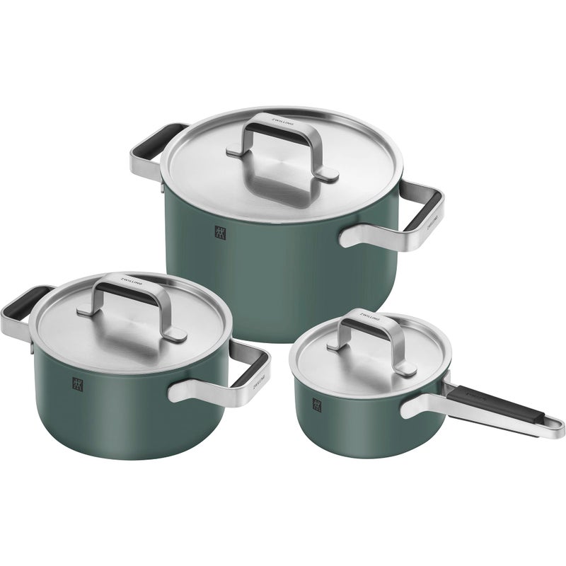 ZWILLING Pure 6pc Stainless Steel Cookware Set Green - Image 2