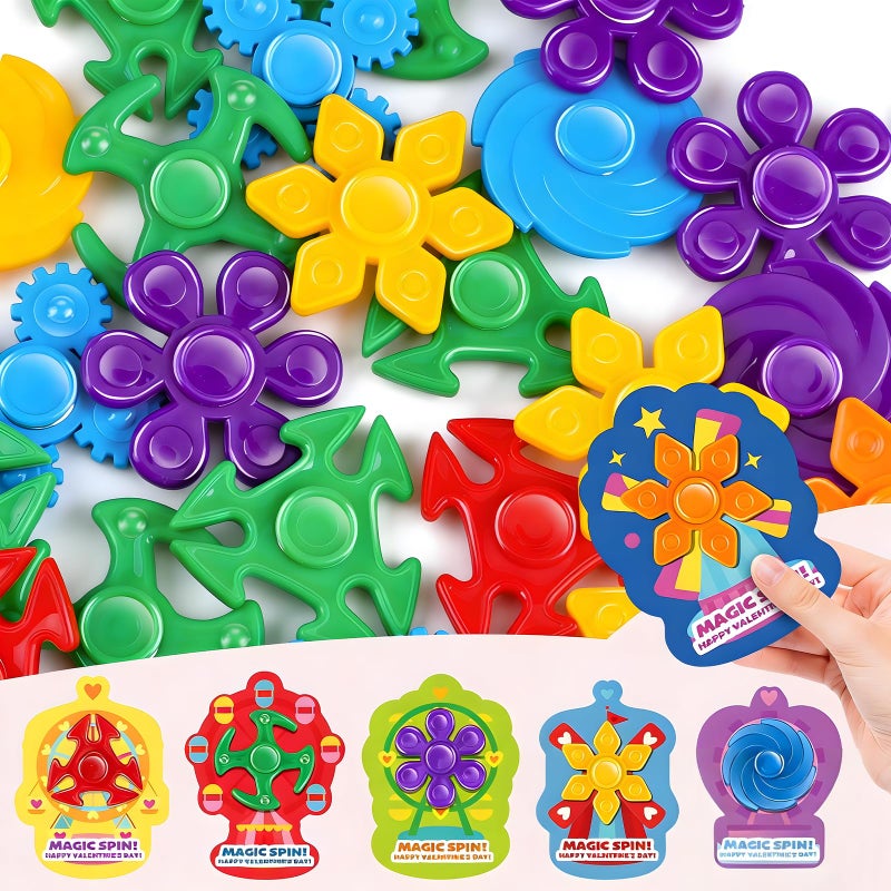nicknack 28pcs Fidget Spinner with Gift Cards for Kids Mini Fidget Spinners Bulk Toy Party Favors Goodie Bag Stuffers for Kids Carnival Prizes Pinata Fillers Classroom Prizes Bulk Toys - Image 3
