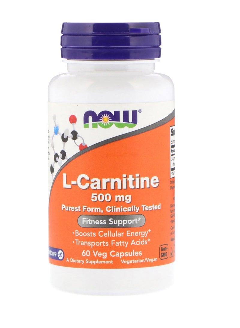 Now Foods L-Carnitine Dietary Supplement 60 Capsules - Image 1