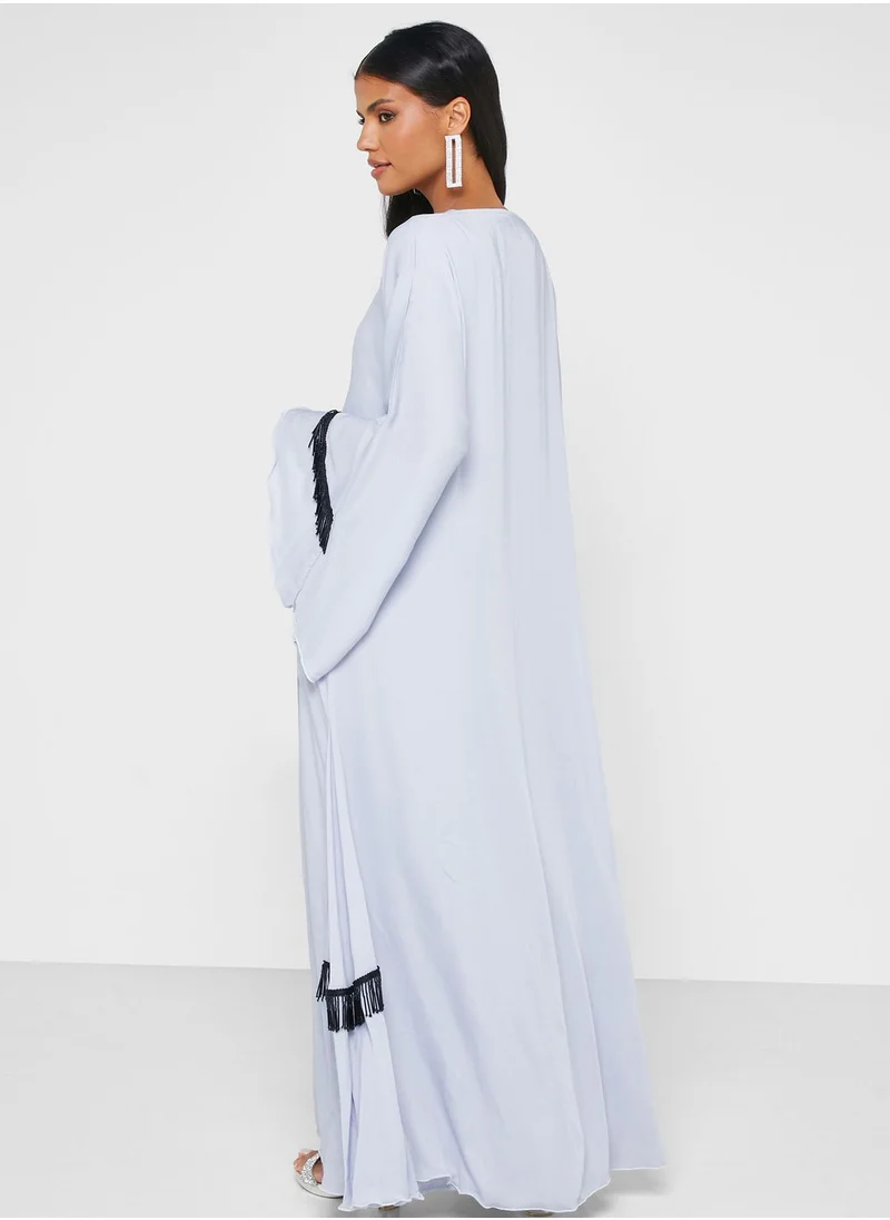 hayas closet Embellished Button Detail Abaya