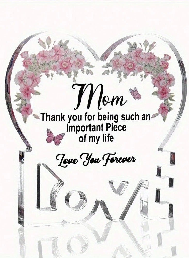 Mother's Day Gift Acrylic Heart Shaped with Touching Words for Mom A special gift for Mother's Day or special occasions - Image 4