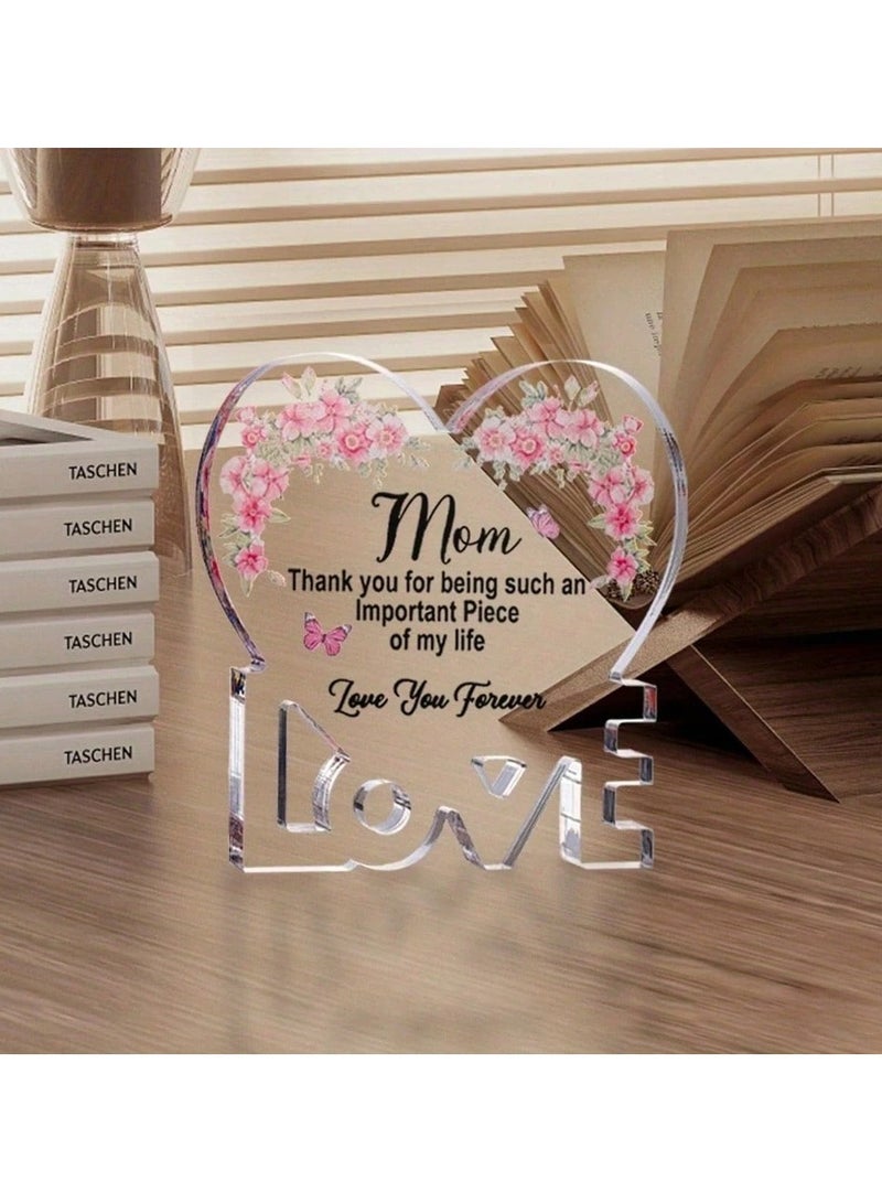 Mother's Day Gift Acrylic Heart Shaped with Touching Words for Mom A special gift for Mother's Day or special occasions - Image 5