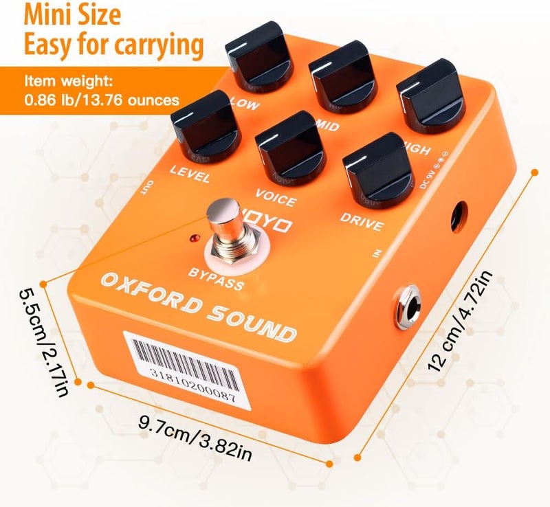 JOYO Overdrive Guitar Effect Pedal Amplifier Simulation Distortion Pedal for Electric Guitar - Bypass (Oxford Sound JF-22) - Image 5
