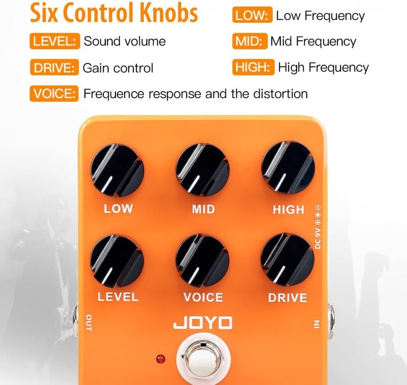 JOYO Overdrive Guitar Effect Pedal Amplifier Simulation Distortion Pedal for Electric Guitar - Bypass (Oxford Sound JF-22) - Image 2