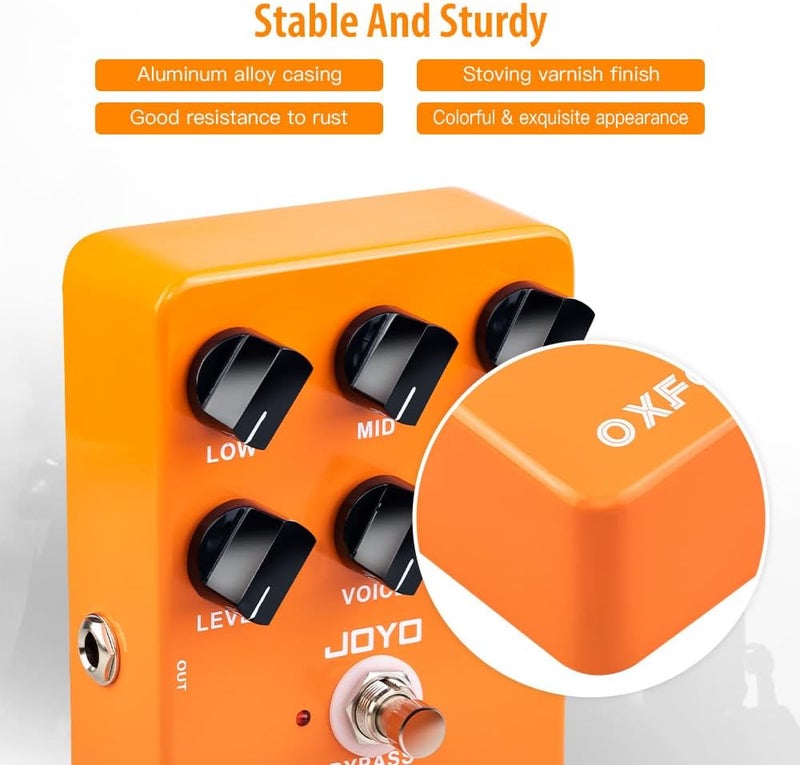 JOYO Overdrive Guitar Effect Pedal Amplifier Simulation Distortion Pedal for Electric Guitar - Bypass (Oxford Sound JF-22) - Image 3