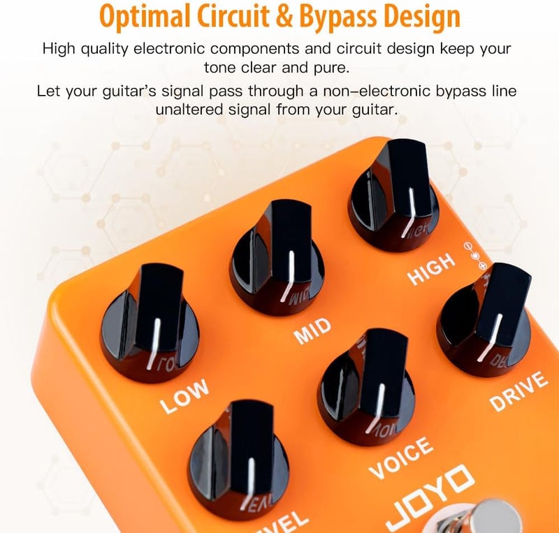 JOYO Overdrive Guitar Effect Pedal Amplifier Simulation Distortion Pedal for Electric Guitar - Bypass (Oxford Sound JF-22) - Image 4