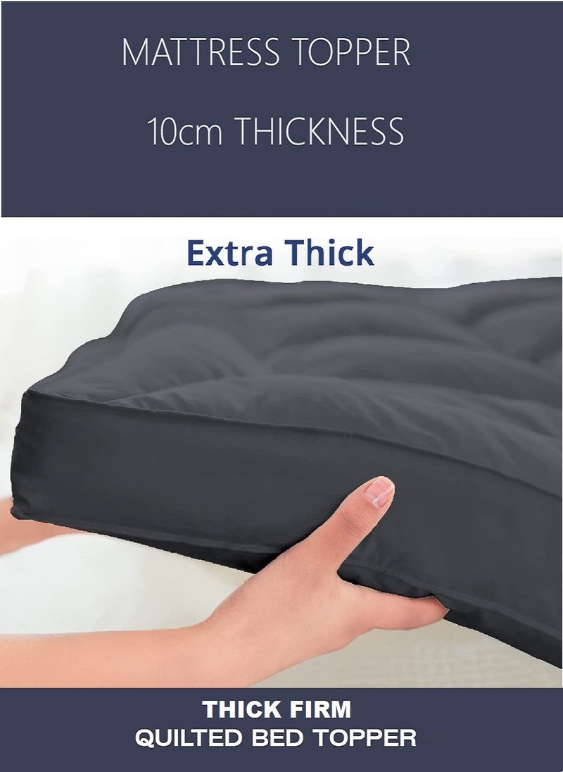 Blueberry Mattress Topper With Heavy Fill 4 Corner Elastic Strap 10cm Thick 100x200cm - Image 4