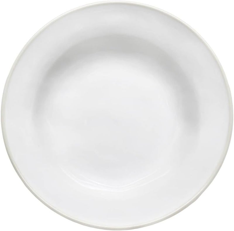 Costa Nova Ceramic Stoneware 8 Soup Pasta Plate  Beja Collection White  Cream  Microwave  Dishwasher Safe Dinnerware  Food Safe Glazing  Restaurant Quality Tableware - Image 1