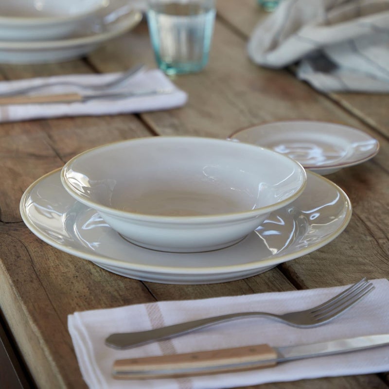 Costa Nova Ceramic Stoneware 8 Soup Pasta Plate  Beja Collection White  Cream  Microwave  Dishwasher Safe Dinnerware  Food Safe Glazing  Restaurant Quality Tableware - Image 5