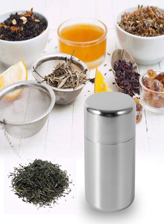Natudeco Tea Caddies Dried Fruit Tank Spices Can Sealing Spices Can Coffee Bean Container Food Storage Jar Metal Canister with Lid Stainless Steel Tea Canister for Home Kitchen Baking(Small) - Image 3