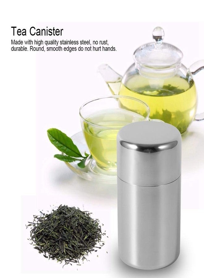 Natudeco Tea Caddies Dried Fruit Tank Spices Can Sealing Spices Can Coffee Bean Container Food Storage Jar Metal Canister with Lid Stainless Steel Tea Canister for Home Kitchen Baking(Small) - Image 4