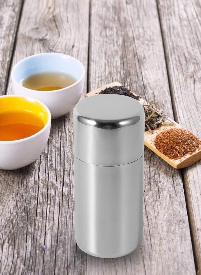 Natudeco Tea Caddies Dried Fruit Tank Spices Can Sealing Spices Can Coffee Bean Container Food Storage Jar Metal Canister with Lid Stainless Steel Tea Canister for Home Kitchen Baking(Small) - Image 2