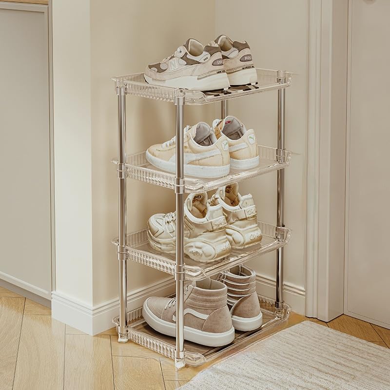 KREPS 4-Tier Vertical Shoe Rack Organizer, Space-Saving Metal & Plastic Storage Shelf for Shoes, Boots, Heels, and Sandals, Durable and Easy Assembly (4 - Layer) - Image 1