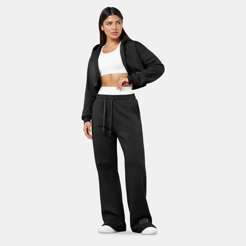 The Giving Movement black Men's Organic Wide Leg Joggers for Women | Best Price UAE