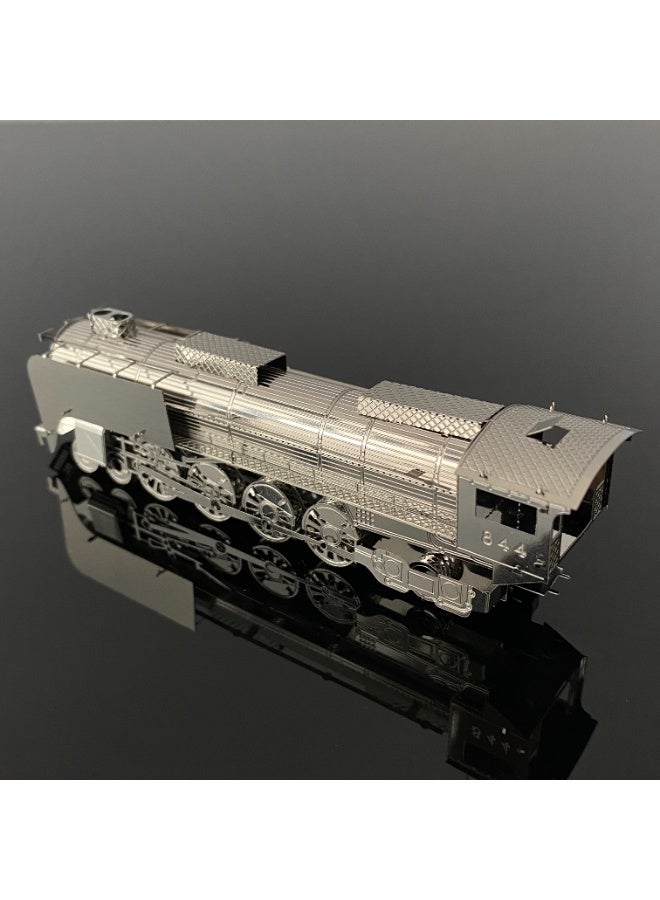 3D metal model jigsaw puzzle set, 844 locomotive model set, brain-stimulating jigsaw puzzle, high-difficulty DIY assembly desktop decoration - Image 3