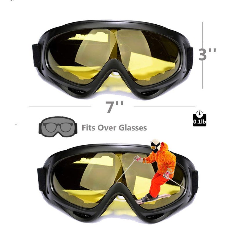Peicees 13PCS Motorcycle Set, 5 Dirt Bike Ski Goggles UV Protection Dustproof Windproof Safety Glasses with 8 Skull Face Mask - Image 4