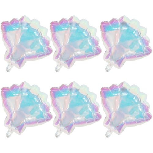 Deermon Iridescent Seashell Mermaid Balloon 6 Pack Ocean Sea Shell Balloons For Hawaii Summer Beach Under the Sea Theme Birthday Baby Shower Party Decoration Supplies - Image 1