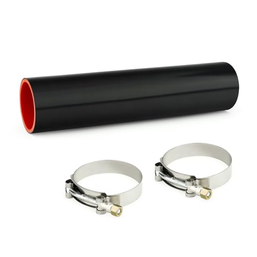 GASHER 1PCS Straight Silicone Hose 3IDSilicone Couplers Length 12 305mm with 2 TBolt Clamps - Image 1
