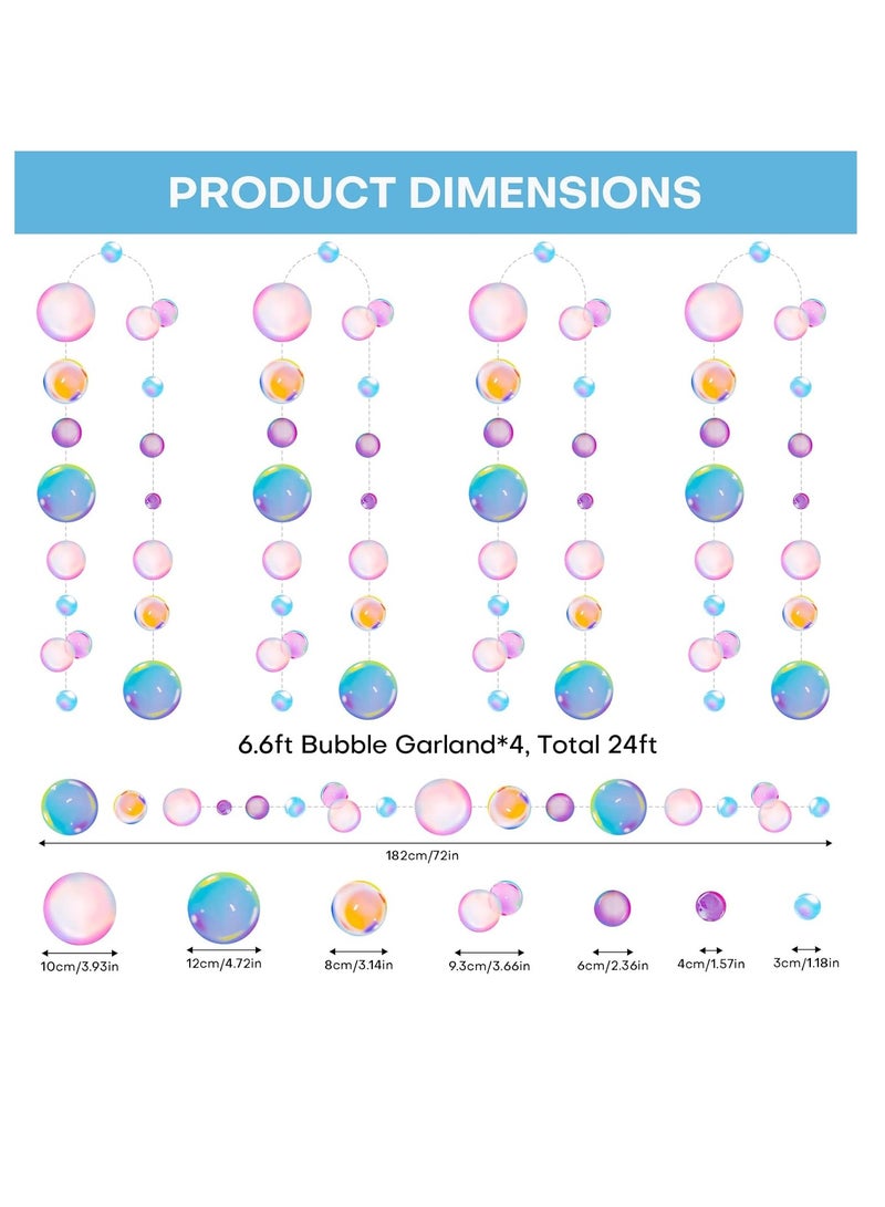 Excefore Transparent Bubble Garlands, Mermaid Party Decoration, Colored Hanging Streamer for Birthday Wedding Baby Shower, Sea Festal Kid Room Photo Props Supplies - Image 2