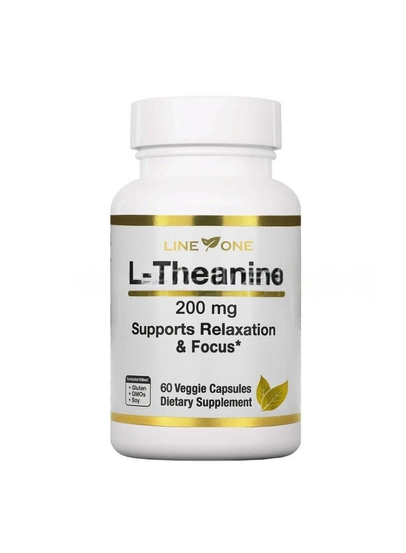 السطر الأول L-Threonine 200 ملغ تخفيف التوتر 60 كبسولة نباتية - Image 2