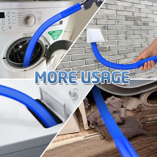 PetOde 2 Pieces Dryer Vent Cleaner Kit Compatible with All Vacuum Cleaner, Dryer Lint Brush and Vacuum Hose Attachment, Quickly Lint Remover, Deep Blue - Image 5