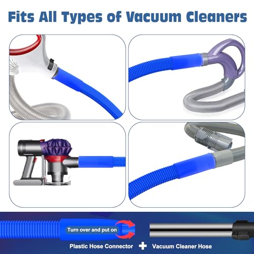 PetOde 2 Pieces Dryer Vent Cleaner Kit Compatible with All Vacuum Cleaner, Dryer Lint Brush and Vacuum Hose Attachment, Quickly Lint Remover, Deep Blue - Image 4