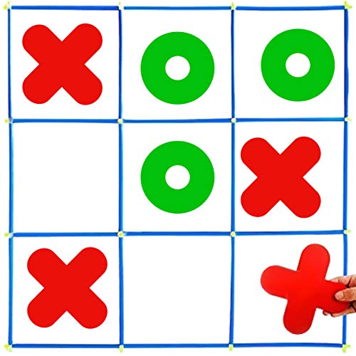 RAINBOW TOYFROG Jumbo Tic Tac Toe Set Large IndoorOutdoor Games Backyard Fun for Kids Adults Party Play with Carry Bag - Image 1