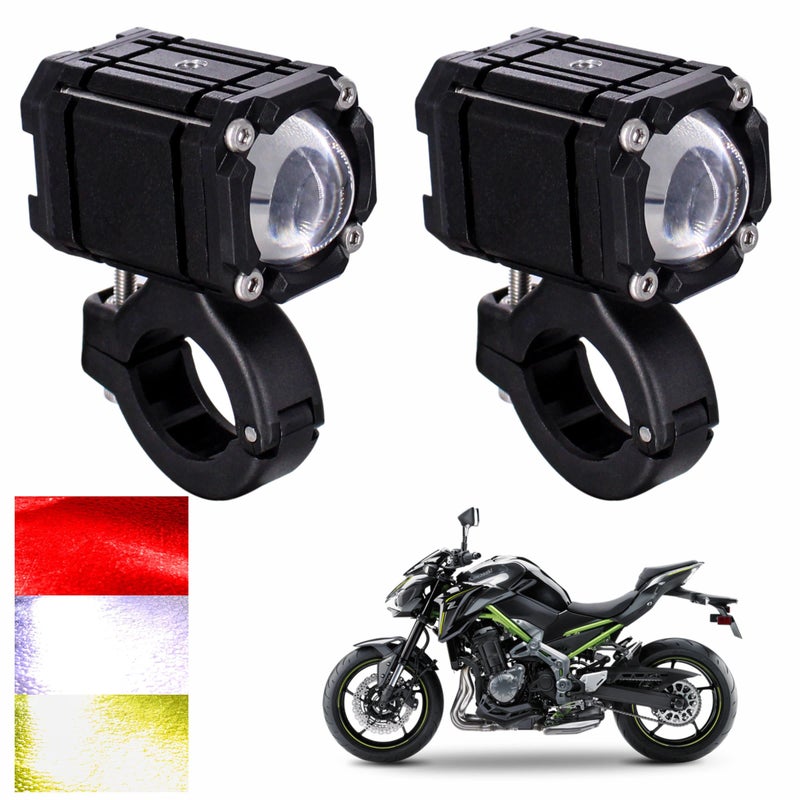 Asryd Fog Driving Lights 30W 4000 Lumen Driving Fog Off Road Lights Triple Color Mode with Flashing Waterproof (Pack of 2) For Kawasaki Z900 - Image 5