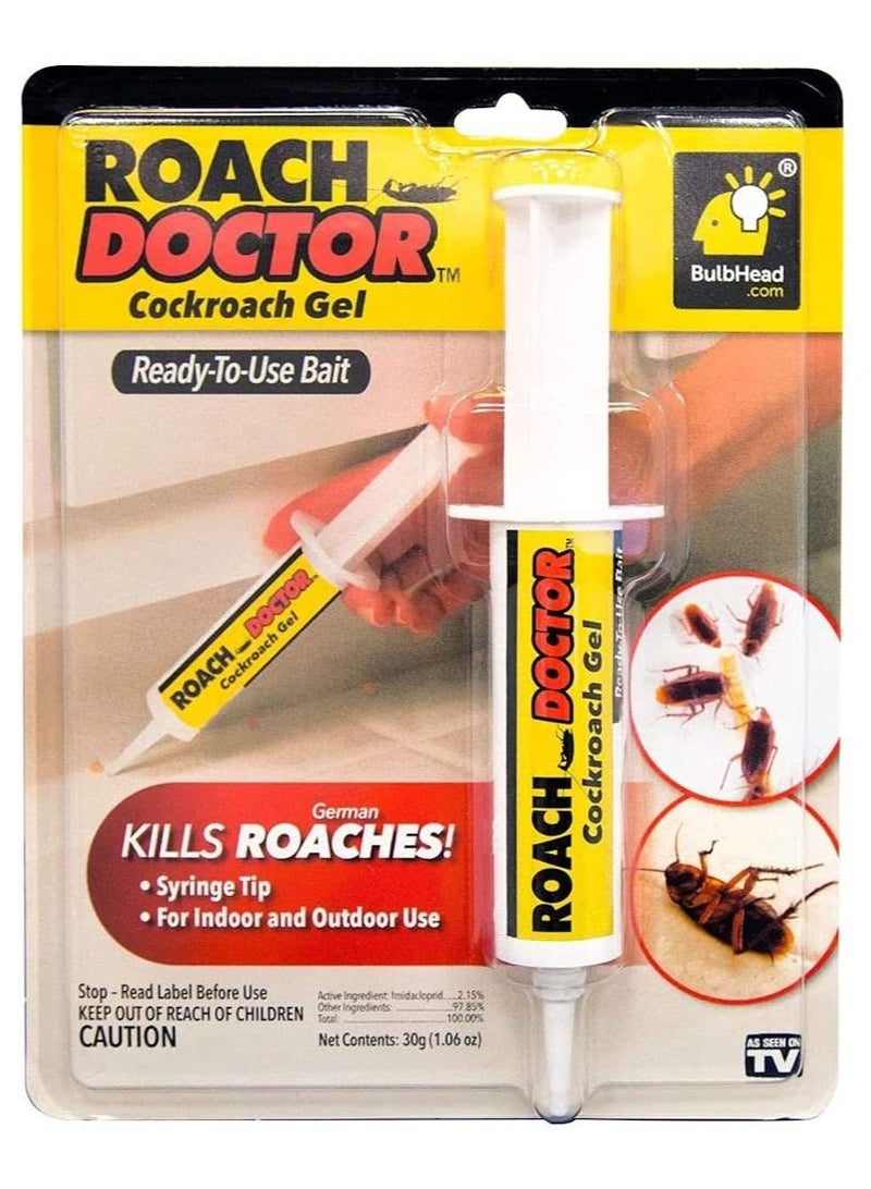 Roach Doctor Pest Control Cockroach Gel Bait Syringe Tip Indoor Outdoor - Image 2