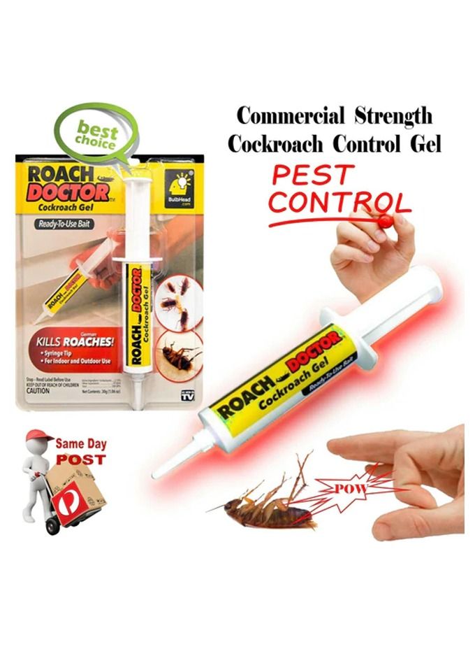 Roach Doctor Pest Control Cockroach Gel Bait Syringe Tip Indoor Outdoor - Image 1
