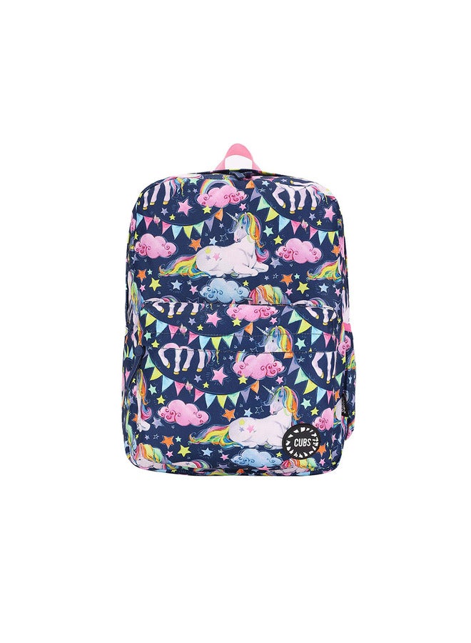 CUBS Unicorn Print Waterproof Kids 28L Backpack With Zip Closure Ideal For 6-12 Years Girls Compatible With 15 Inch Laptop - Image 1