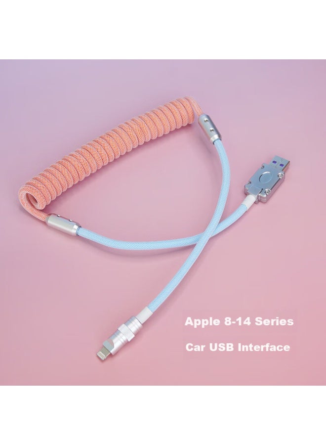 DiGallen Digalun Apple 14 Car Charger, Data Cable, Spring Car Charger, Carplay For Bmw And Mercedes-Benz, Usb+Apple - Image 2