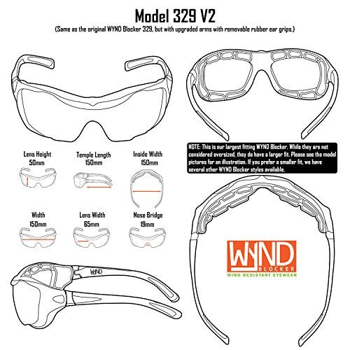 WYND Blocker Polarized Large Motorcycle Riding Sunglasses Sports Wrap Glasses, Black, Polarized Amber - Image 5