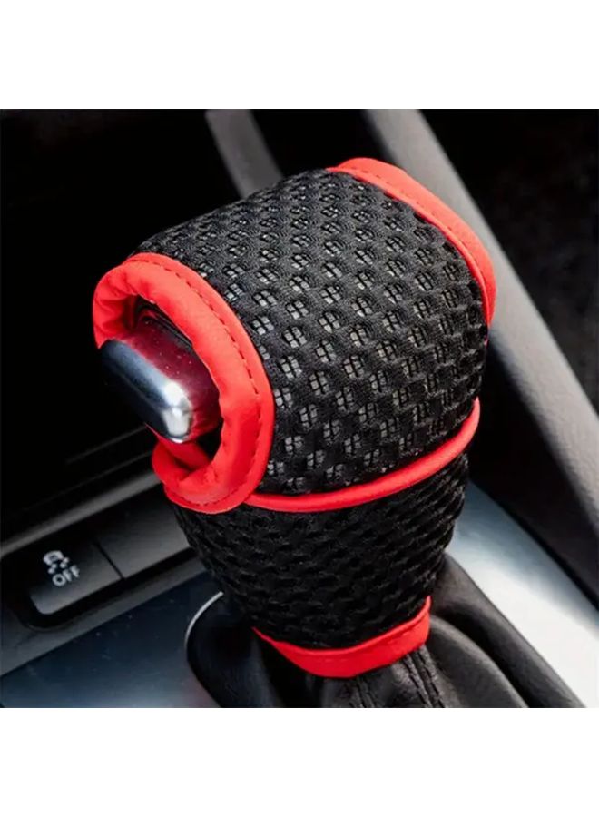 Black Anti Slip Textured Grip Gear Shift Knob Cover Durable Car Interior Accessory - Image 1
