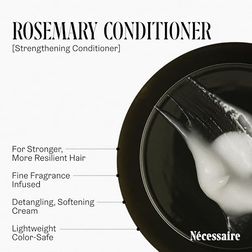 Nécessaire مجموعة شعر روزماري الضرورية | شامبو مقوي متعدد البروتينات + مجموعة بلسم للشعر الخفيف. للنساء + الرجال. مناسب لجميع أنواع/أشكال الشعر. خالي من الكبريتات. آمن للألوان. 250 مل / 8.4 أونصة - Image 5