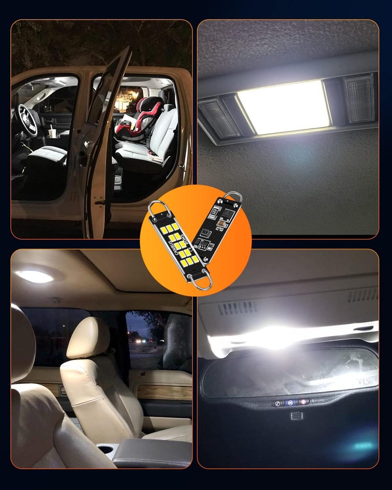 LUYED 44MM Super Bright LED for Car Dome Light, Compatible 561 562 567 564 3020 Bulbs, Xenon White Interior Lighting Use for Trunk Cargo Light, License Plate Bulbs, Pack of 4 - Image 2