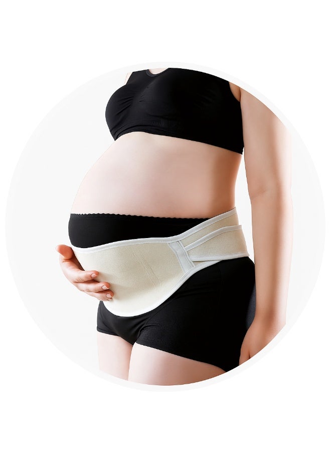 م اكس م حزام دعم الأمومة للحوامل - حزام بطن قابل للتعديل وجيد التهوية لتخفيف آلام الظهر والورك والحوض | دعامة دعم البطن قبل الولادة لراحة ودعم وضعية الجسم - حزام خصر ناعم ومرن للحمل - Image 1