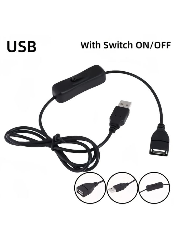 1pc USB Cable With On Off Toggle Switch 39 37 Inch Extension Cord For USB Fan Lamp - Image 1
