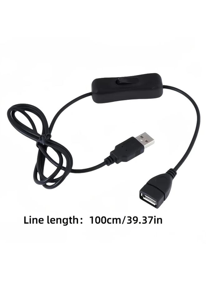 1pc USB Cable With On Off Toggle Switch 39 37 Inch Extension Cord For USB Fan Lamp - Image 2