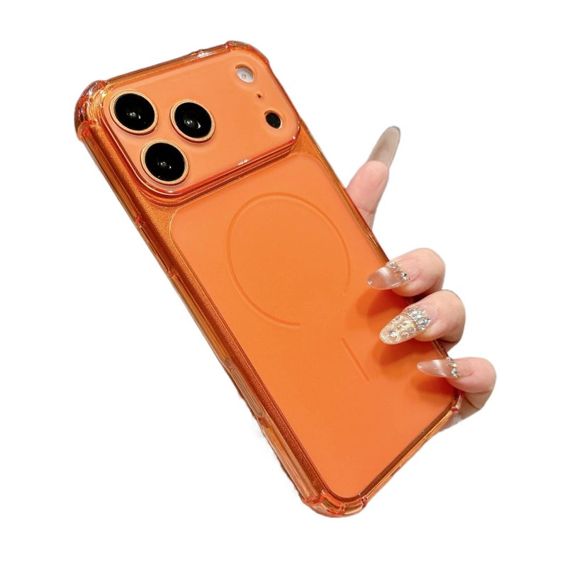 LS TPU Protective Case for iPhone 14 / 14 Plus / 14 Pro / 14 Pro Max with Drop Protection and Matte Finish plus Shockproof plus Large Window Design in Orange - Image 1