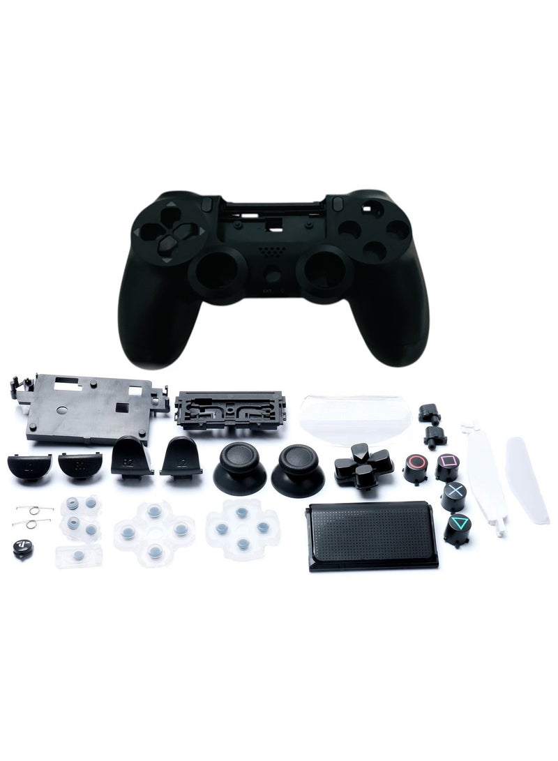 Plastic Game Controller Housing Case with Buttons Replacement Set Fit for Sony Playstation 4 JDM-040 JDM-050 JDM-055, black - Image 1
