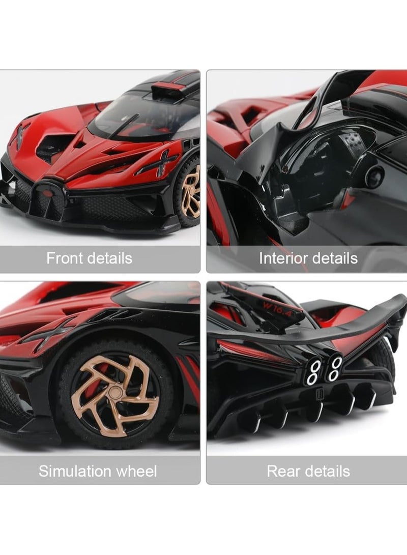 general Bugatti Bolide Boy Car Model Toy  Metal Die Cast Sports Racing Car Figurine Mini Electronic Supercar Toy with Lights and Music - Image 2