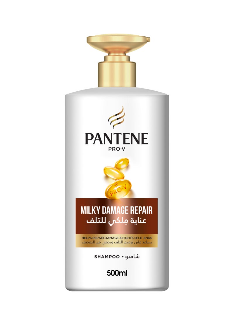 Pantene Milky Damage Repair Shampoo, Fights Split Ends - Image 1