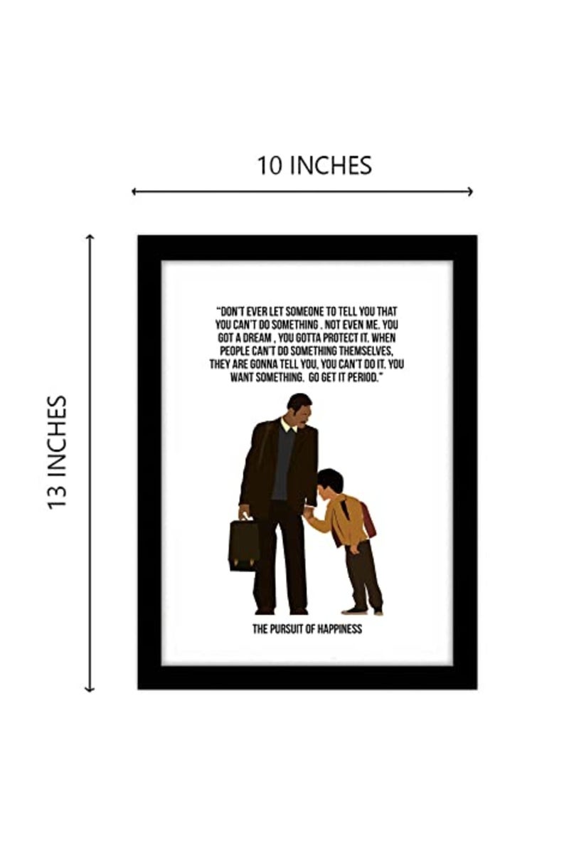GRAY WALL ALAYRA Hollywood Posters Pursuit Of Happpiness Movie Framed Poster For Room & Office (10 Inx13 In, Framed) - Image 3