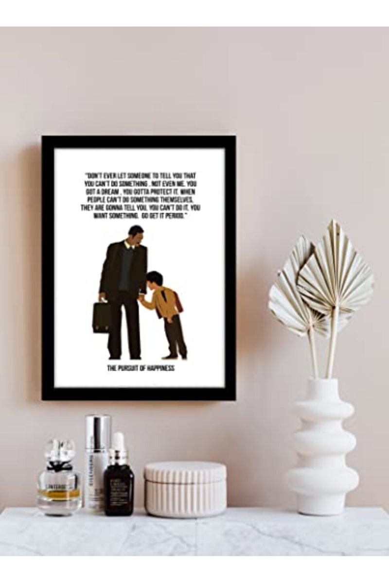 GRAY WALL ALAYRA Hollywood Posters Pursuit Of Happpiness Movie Framed Poster For Room & Office (10 Inx13 In, Framed) - Image 2